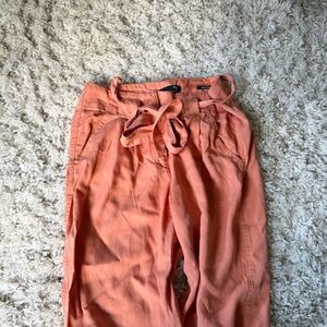 Max Jeans Coral Tie-Waist soft paint cute tie up Trousers